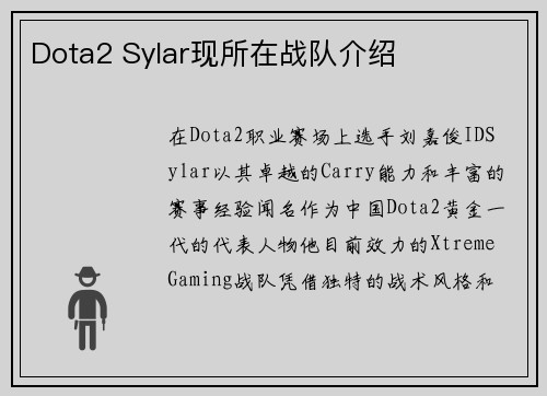 Dota2 Sylar现所在战队介绍